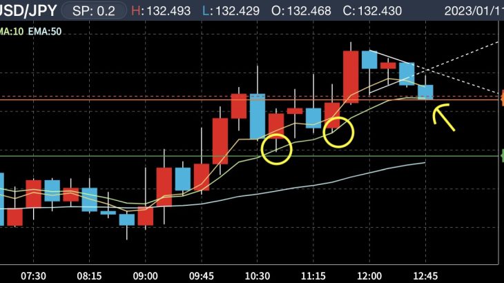 ドル円　スキャルピング 本日 5pipsとった方法　値幅があればさらに狙える？